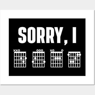 Sorry I DGAF - Funny guitar music Posters and Art